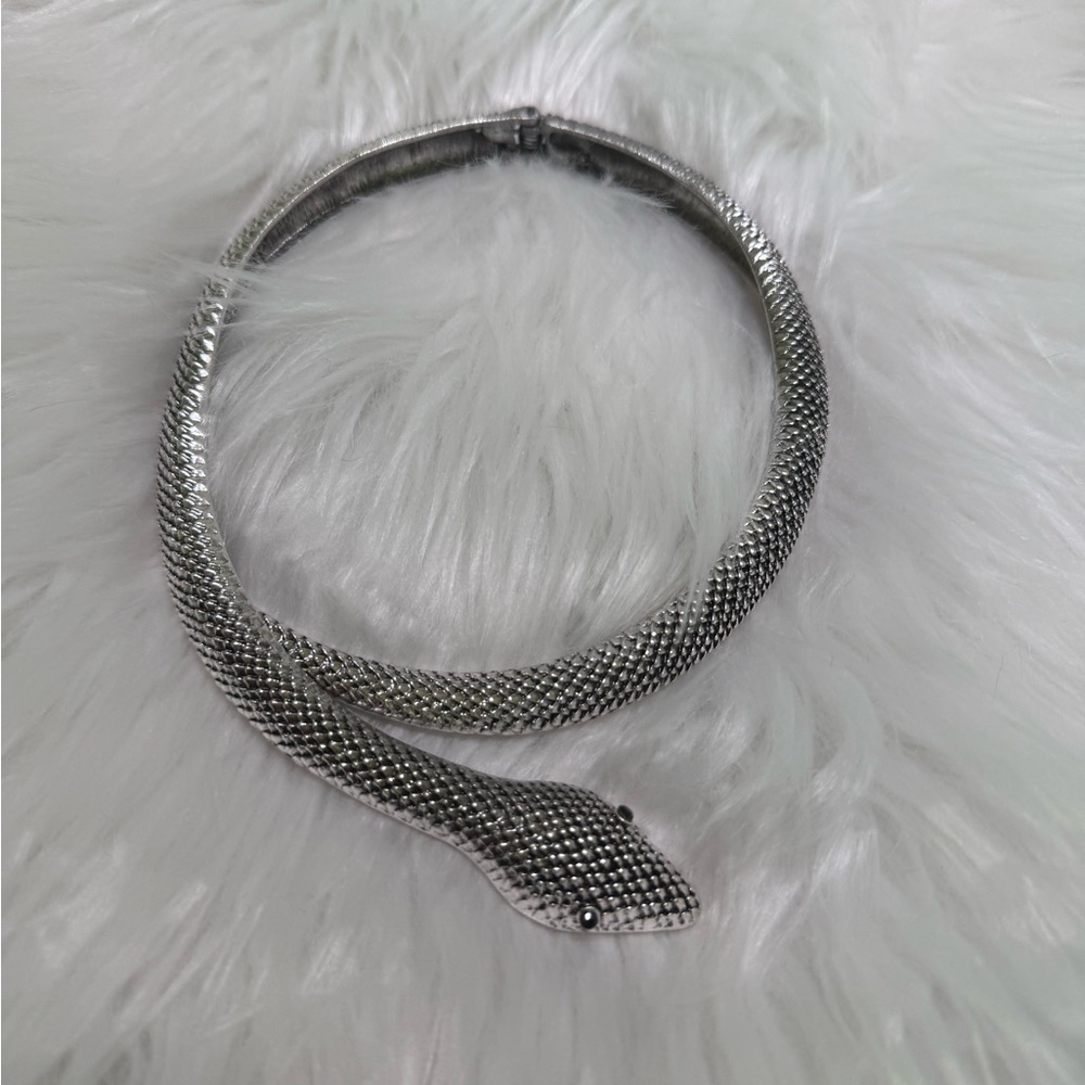 Rachel Zoe Silver Snake Necklace